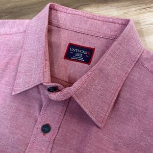 UNTUCKit Shirt Mens Large Slim Fit Long Sleeve Button Up Red Chambray